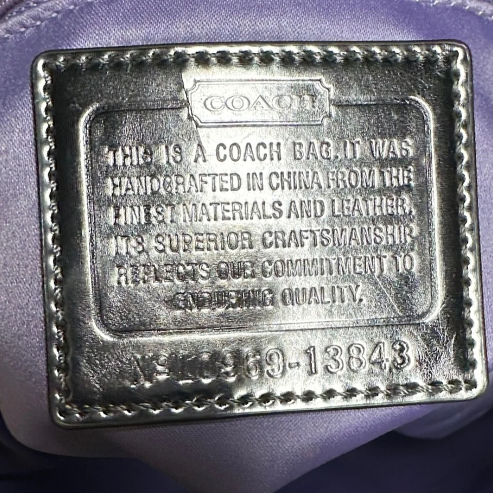 Coach Poppy Signature Beige & Yellow Shoulder Bag Super Cute 😍 - Picture 4 of 8